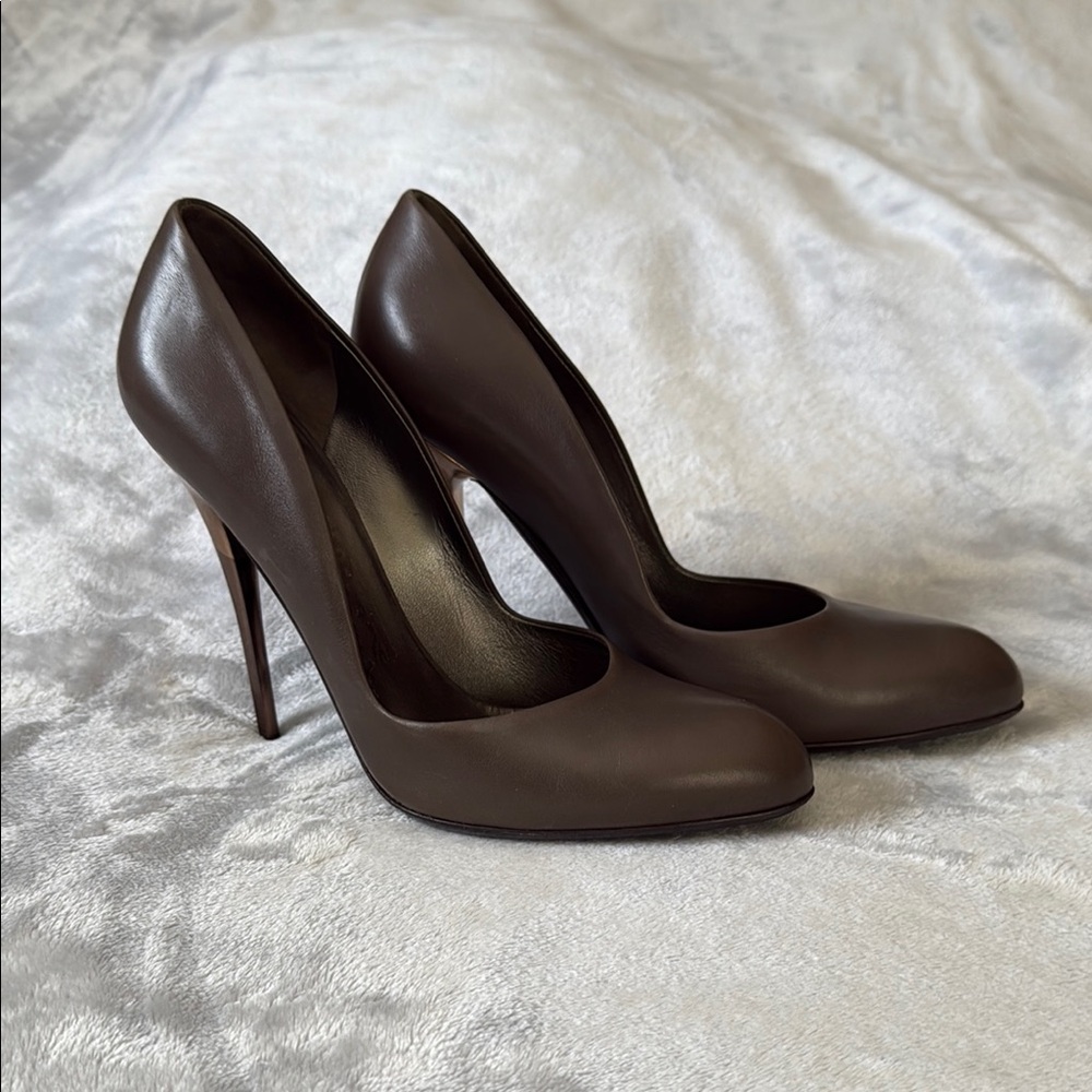 Salvatore Ferragamo Brown Leather Heels